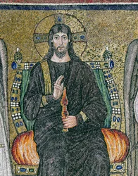 Christus auf dem Thron mit den Engeln (Mosaik) (Detail)